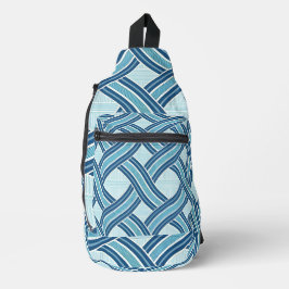 Blue Lines Pattern Crossbody Bag