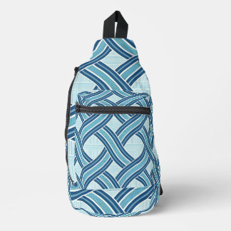 Blue Lines Pattern Crossbody Bag