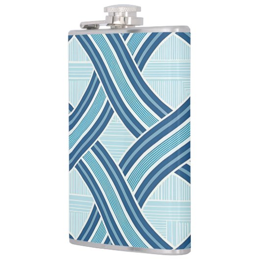 Blue Lines Pattern Flachmann (Links)