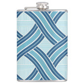 Blue Lines Pattern Flachmann (Vorderseite)