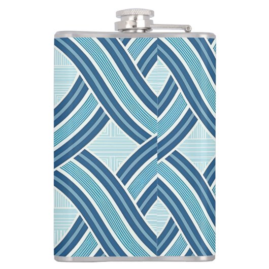 Blue Lines Pattern Flachmann (Rückseite)