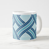 Blue Lines Pattern Jumbo-Tasse (Vorderseite Rechts)
