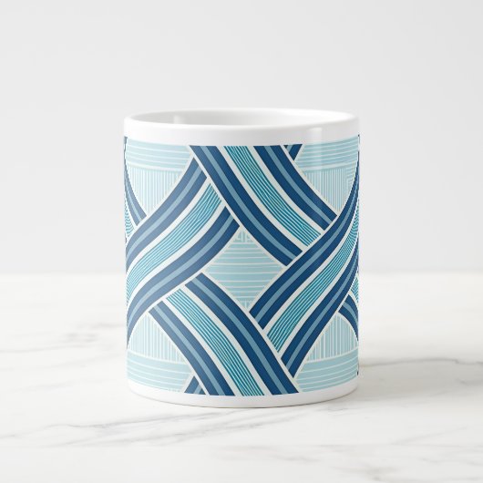 Blue Lines Pattern Jumbo-Tasse (Vorderseite)