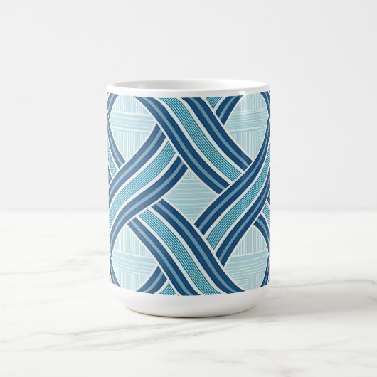 Blue Lines Pattern Kaffeetasse (Mittel)