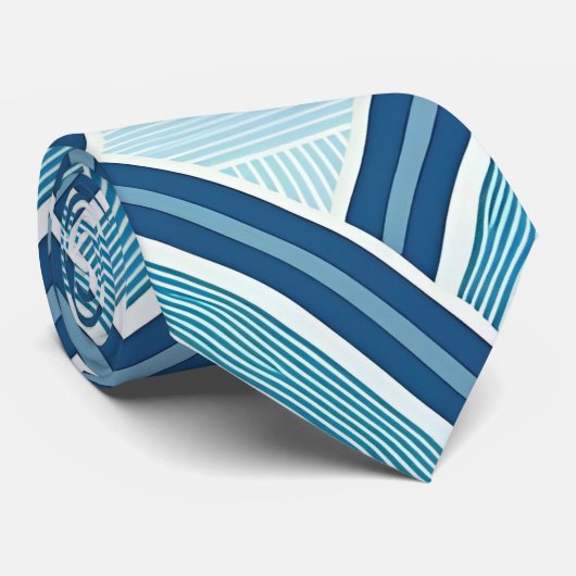 Blue Lines Pattern Krawatte (Gerollt)