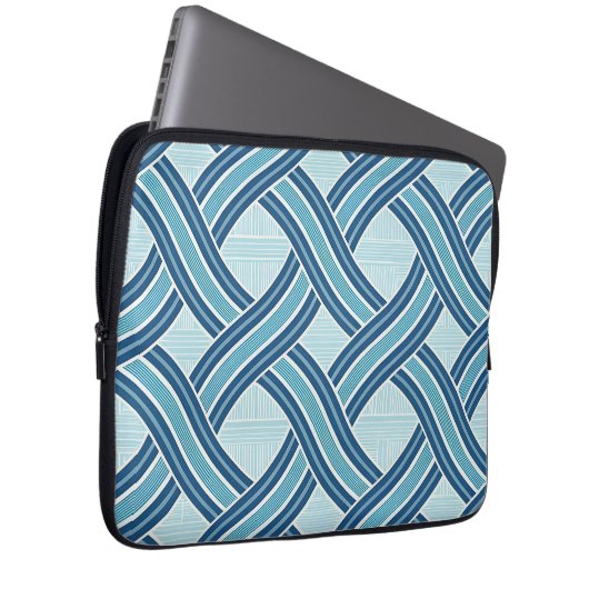 Blue Lines Pattern Laptopschutzhülle (Vorne Rechts)