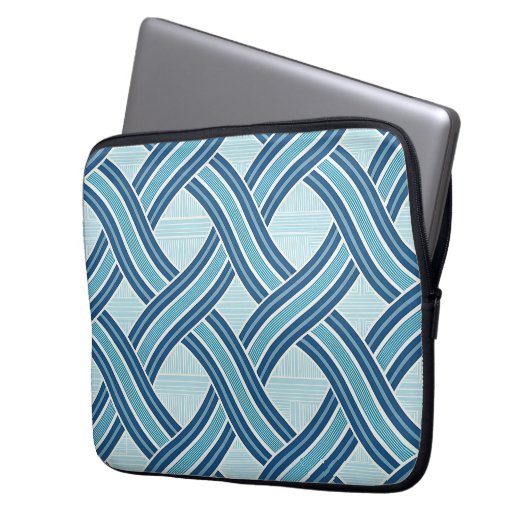 Blue Lines Pattern Laptopschutzhülle (Vorderseite Links)