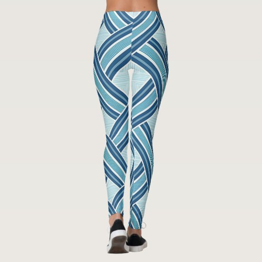 Blue Lines Pattern Leggings (Rückseite)