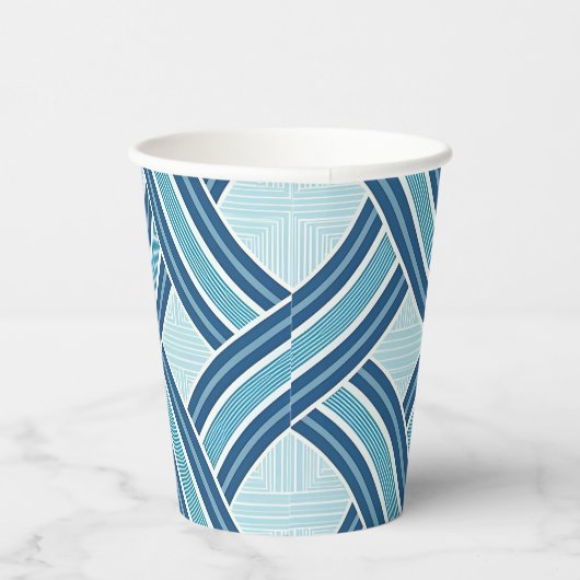 Blue Lines Pattern Pappbecher (Rechts)