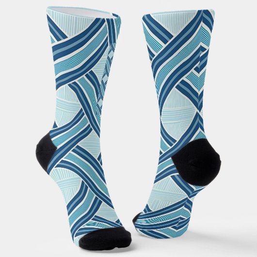 Blue Lines Pattern Socken (Gewinkelt)