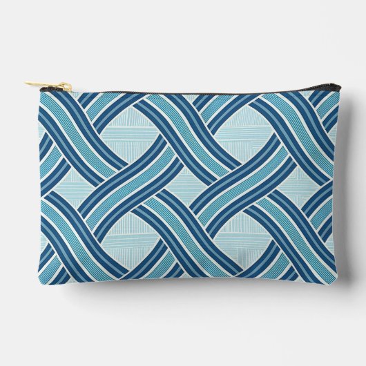 Blue Lines Pattern Zubehörtasche (Vorderseite)