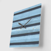 Blue Lines Square Wall Clock Quadratische Wanduhr (Winkel)