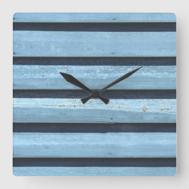 Blue Lines Square Wall Clock Quadratische Wanduhr