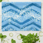 Blue Lines with White Splashes Küche Handtuch (Gefaltet)