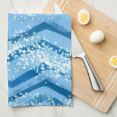 Blue Lines with White Splashes Küche Handtuch (Viertel Falte)