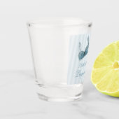 Blue Lingerie Shower Bachelorette Party Favor Schnapsglas (Links)