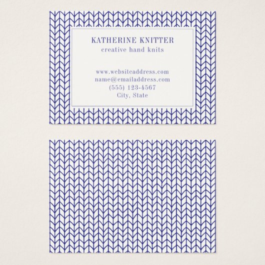 BLUE LINIE STRICK 3.5x2.5 Visitenkarte (Vorne & Hinten)