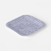 BLUE LINIE STRICK 7" Square Paper Teller (Gewinkelt)