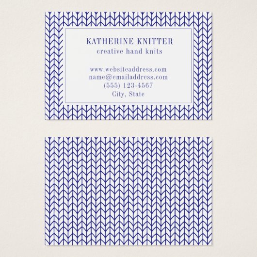 BLUE LINIE STRICK Euro Size Business Card (Vorne & Hinten)