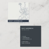 BLUE LINIE ZEICHNEND DESERT CACTI SUCCULENT FOLIAG QUADRATISCHE VISITENKARTE (Vorne/Hinten)