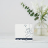 BLUE LINIE ZEICHNEND DESERT CACTI SUCCULENT FOLIAG QUADRATISCHE VISITENKARTE (Stehend Vorderseite)