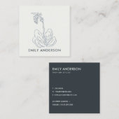 BLUE LINIE ZEICHNEND DESERT CACTI SUCCULENT FOLIAG QUADRATISCHE VISITENKARTE (Vorne/Hinten)