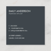 BLUE LINIE ZEICHNEND DESERT CACTI SUCCULENT FOLIAG QUADRATISCHE VISITENKARTE (Rückseite)