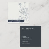 BLUE LINIE ZEICHNEND DESERT CACTI SUCCULENT FOLIAG QUADRATISCHE VISITENKARTE (Vorne/Hinten)