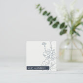 BLUE LINIE ZEICHNEND DESERT CACTI SUCCULENT FOLIAG QUADRATISCHE VISITENKARTE (Stehend Vorderseite)