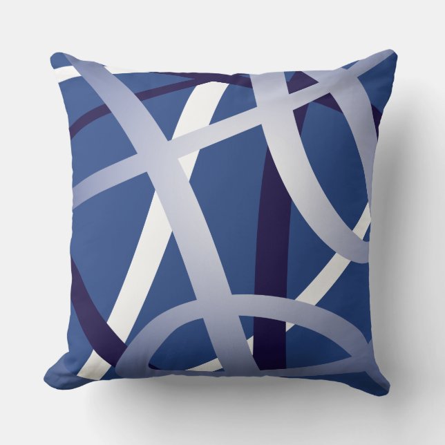 BLUE LINIEN DESIGN Retro Throw Kissen (Vorderseite)