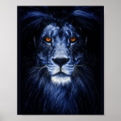 Blue Lion Animal Portrait Wall Art Poster (Vorne)