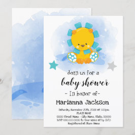 Blue Lion Baby Dusche Einladung