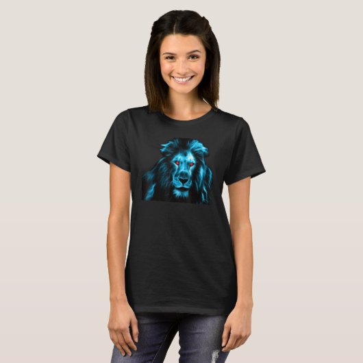 Blue Lion Face Paint Art for Lion T-Shirt (Vorne ganz)