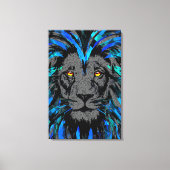 Blue Lion Head Leinwand - Blue Lion Canvas Print (Vorderseite)