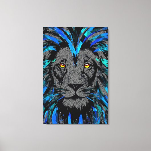Blue Lion Head Leinwand - Blue Lion Canvas Print (Vorderseite)