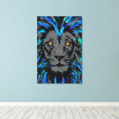 Blue Lion Head Leinwand - Blue Lion Canvas Print (Insitu (Holzboden))