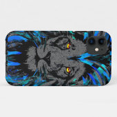 Blue Lion Head - Lion Portrait - iPhone Case (Rückseite (Horizontal))