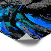 Blue Lion Head - Lion Portrait - Löwenfront Poster (Ecke)
