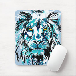 Blue Lion Head Mouse Pad | Lion Mousepad