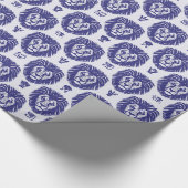 Blue Lion Head Pattern Geschenkpapier (Ecke)
