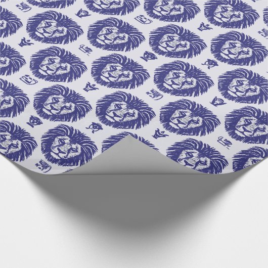 Blue Lion Head Pattern Geschenkpapier (Ecke)
