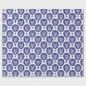 Blue Lion Head Pattern Geschenkpapier (Flach)