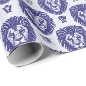 Blue Lion Head Pattern Geschenkpapier (Rolleneckpunkt)