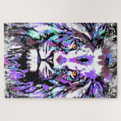 Blue Lion Head Puzzle - Realistic Lion Puzzle (Horizontal)