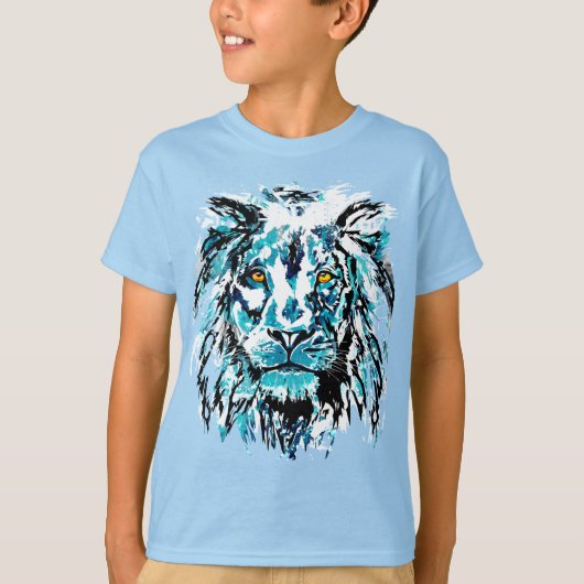 Blue Lion Head T - Shirt | Shirt Lion (Vorderseite)