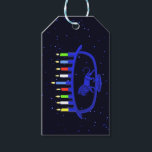 Blue Lion Menorah Geschenkanhänger<br><div class="desc">Für Ihr Chanukkah Party. Die Chanukkah-Menorah mit Löwenmotiv,  überlagert auf einem Sternenhimmel,  mit allen acht Kerzen und dem Schamasch-Brennen. Chanukkah ist das "Festival der Lichter" im Winter.</div>