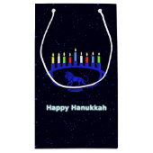 Blue Lion Menorah Kleine Geschenktüte (Rückseite)