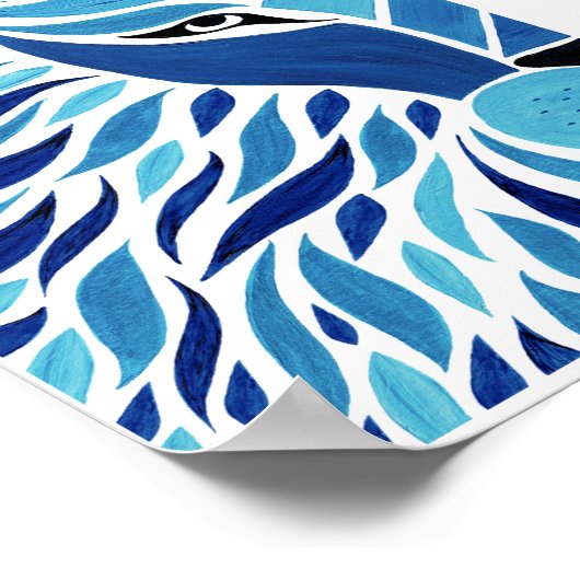 Blue Lion Poster (Ecke)