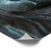 Blue Lion Print Poster (Ecke)