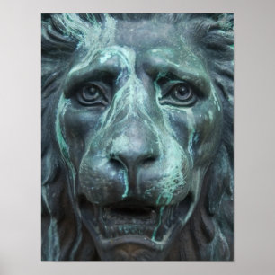 Blue Lion Print Poster